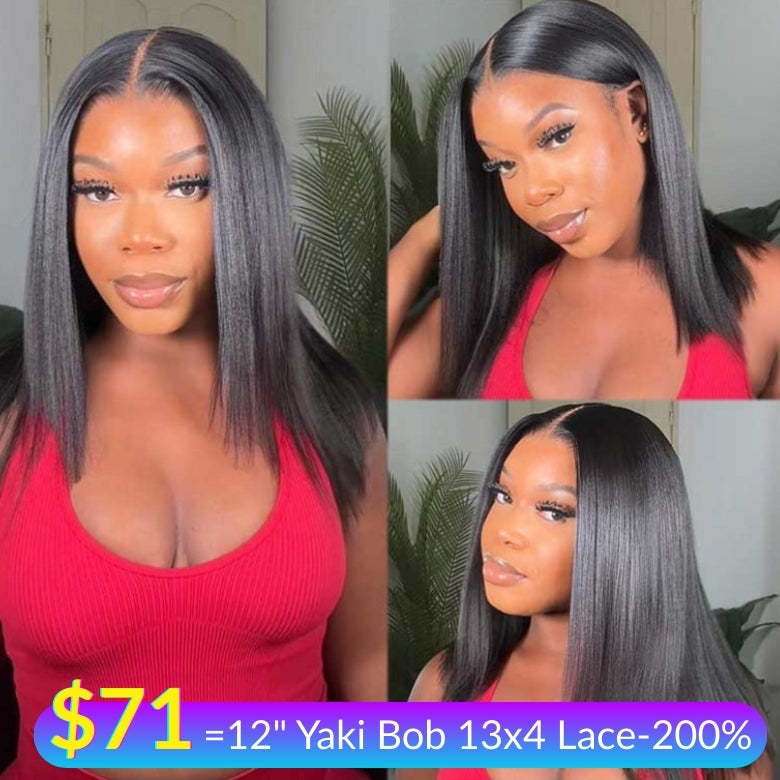 Sunber 13x4 Pre Everything Put On And Go Pre Cut Lace Straight Bob Wig Vip Menber Flash Sale