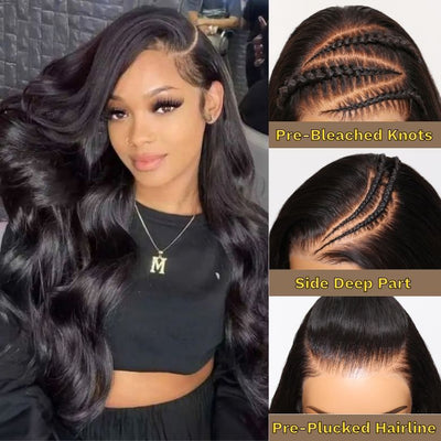 Flash Sale Sunber Affordable Pre-plucked Lace Frontal Wigs Body Wave Human Hair Glueless Pre-cut Lace Closure Wig