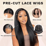 1mins install pre-cut lace wig
