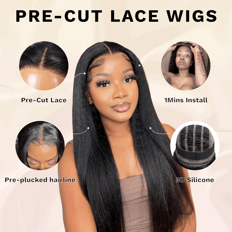 Sunber Body Wave Honey Blonde Highlights 6x4.75 Pre-Cut Lace Closure Human Hair Wig