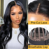 Sunber 6x4.75/5x5 Pre Cut HD Lace Wigs Body Wave Human Hair Wear And Go Glueless Wigs