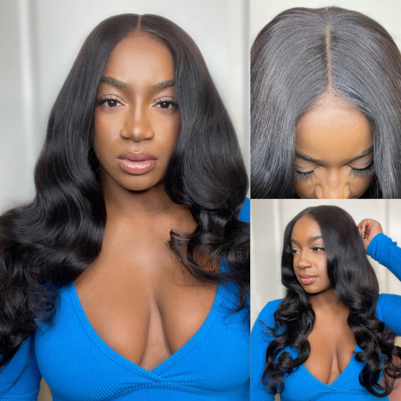 Sunber Body Wave Real Tangle-Free Transparent Lace Wig Pre-Cut Lace Human Hair