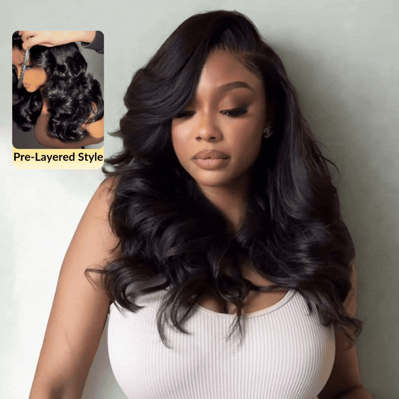 Sunber 150%/180% Density 13x4 Pre-Everything Loose Wave Glueless Lace Frontal Wig –Feathered Style & Elastic Drawstring Flash Sale