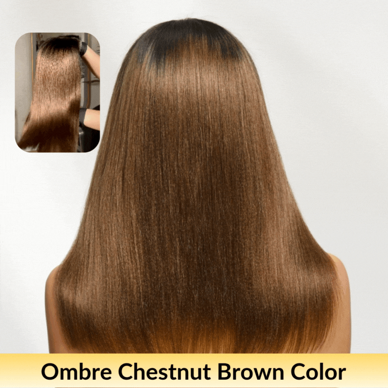 Flash Sale Sunber Caramel Highlights On Blonde 7x5/13x4 Pre Cut Lace Straight Bob Hair Wig With Dark Roots