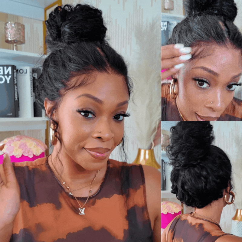 Sunber Wet And Wavy 7*5 Bye Bye Knots Pre-Cut Blend Away HD Lace Wigs Water Wave Wigs With Elastic Drawstring