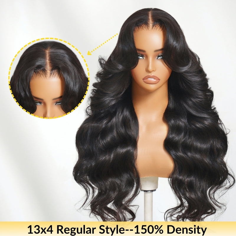 Sunber 150%/180% Density 13x4 Pre-Everything Loose Wave Glueless Lace Frontal Wig –Feathered Style &amp; Elastic Drawstring Flash Sale