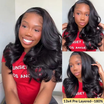 Sunber 150%/180% Density 13x4 Pre-Everything Loose Wave Glueless Lace Frontal Wig –Feathered Style &amp; Elastic Drawstring Flash Sale