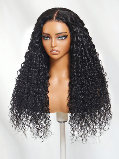 Sunber 180% Density 7x5/ 13x4 Pre-Everything Lace Frontal Wig Water Wave &amp; Curly Mixed Human Hair Wigs With Invisi Drawstring