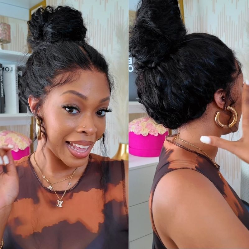 Sunber Wet And Wavy 7*5 Bye Bye Knots Pre-Cut Blend Away HD Lace Wigs Water Wave Wigs With Elastic Drawstring