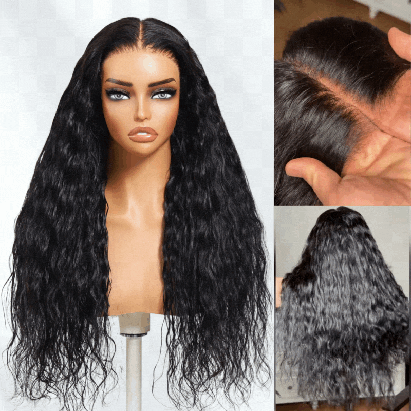Sunber Breezy Wet Wave 13x4 Pre Everything Lace Frontal Loose Wave Natural Black Wig With Invisi Drawstring Flash Sale