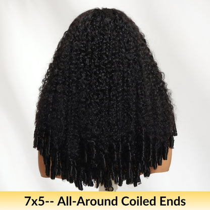 Sunber Pre-Styled Finger Coils Wig 7x5 Bye Bye Knots Glueless Spiral Curls Water Curly Hair Twist Out At The End Put On and Go Human Hair Wigs