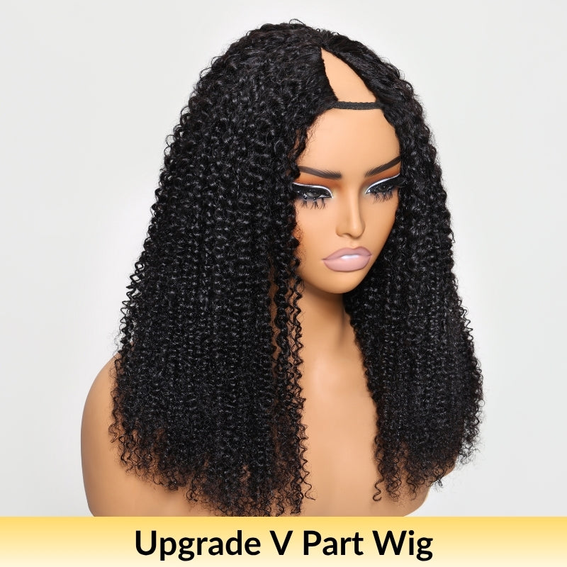 Sunber Kinky Curly 7x5 Pre Cut Lace Put On And Go Skin Melt Wigs Natural Hairline Flash Sale