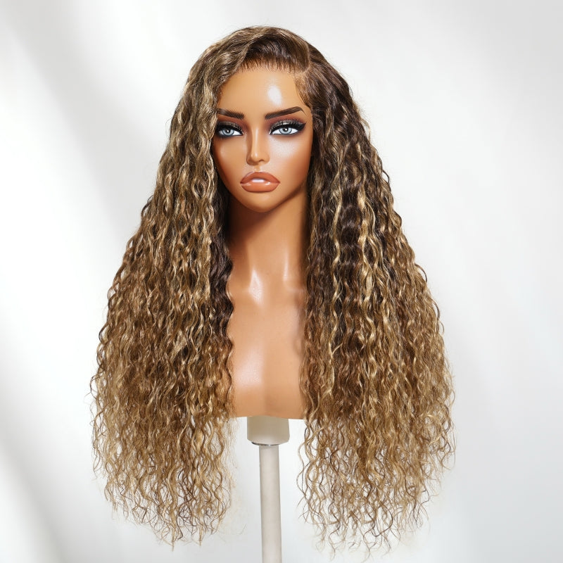 Water Wave Honey Blonde Highlighted 13x4