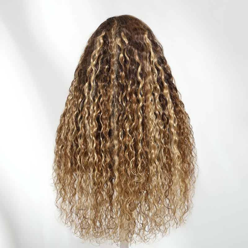 Water Wave Honey Blonde Highlighted 13x4