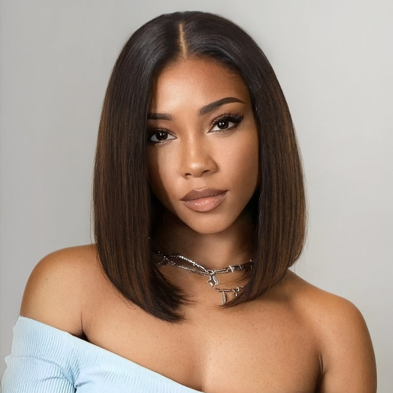 Blunt cut 7x5 Pre Cut Lace Yaki Bob