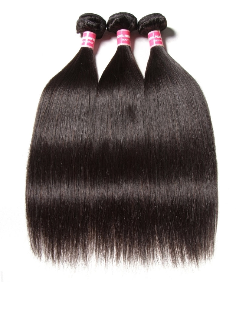 Sunber Hair Thick Peruvian Straight 1/3 Bundles Hair Weave With Remy Human Hair Extensions