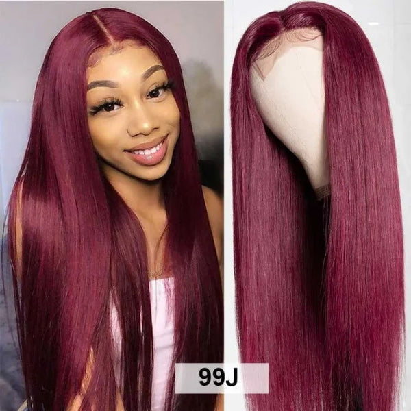 Flash Sale Sunber 99J 13×4 Lace Front Wig 180% denisty Red Human Hair Wigs