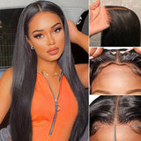 Sunber 7x5 Pre Cut Bye Bye Knots Lace Wigs Straight Human Hair Seamless Put On And Go Glueless Wigs