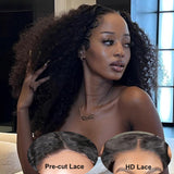 Sunber 5x5 Pre Cut Undetectable HD Lace Wigs Jerry Curly Human Hair Glueless Wear And Go Wigs