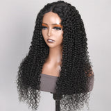 Sunber 5x5 Pre Cut Undetectable HD Lace Wigs Jerry Curly Human Hair Glueless Wear And Go Wigs-real wig display on left side