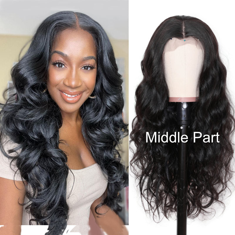 Sunber 13x4 Full Lace Frontal Wig Body Wave Virgin Human Hair Wigs Pre-plucked Hairline-middle part lace wig