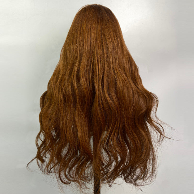 Sunber Ginger Brown 13x4 Lace Front Wig Body Wave Human Hair Wigs Pre-Plucked Hairline With Bleach Knots-real wig back show