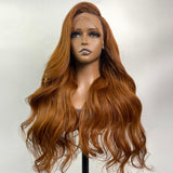 Sunber Ginger Brown 13x4 Lace Front Wig Body Wave Human Hair Wigs Pre-Plucked Hairline With Bleach Knots-real wig front show