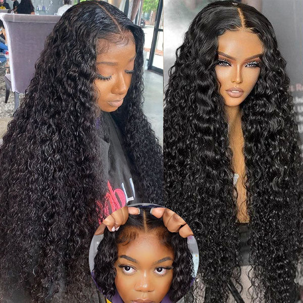 Flash Sale Sunber Wet And Wavy 7*5 Bye Bye Knots Pre-Cut Lace Wig Water Wave 13 By 4 Pre-Everything Frontal Wigs