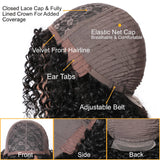 Sunber Bouncy Rose Curl Short Bob Wig With Bangs Natural Black Human Hair Glueless Wear And Go Wigs-cap details