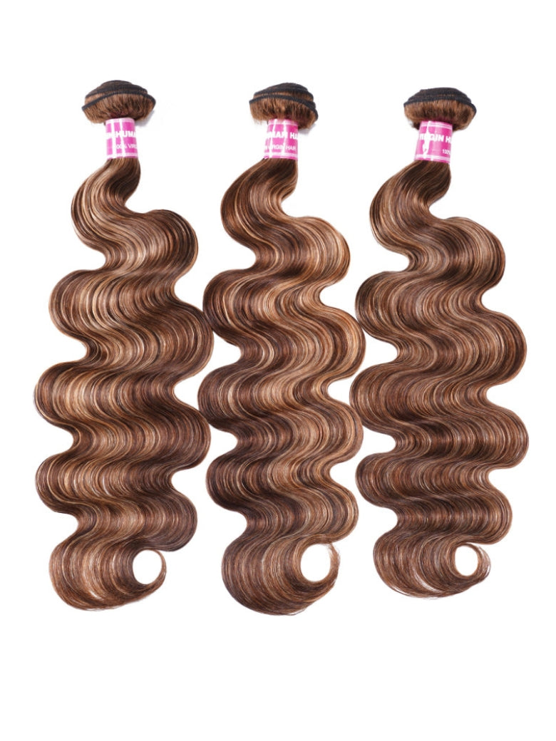 Sunber Ombre Blonde Highlight Body Wave 3 Bundles Human Hair Weave Extensions