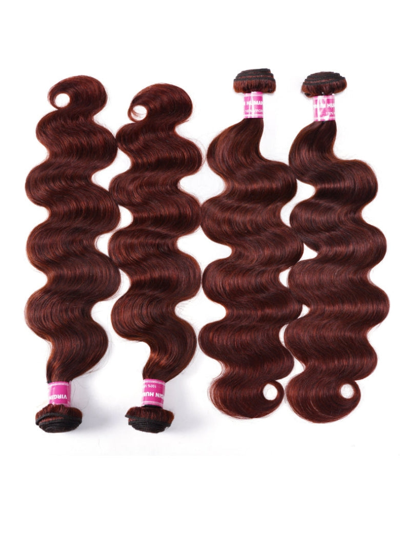Sunber Hair Reddish Brown Body Wave 4 Bundles 100% Human Hair Bundle Deals