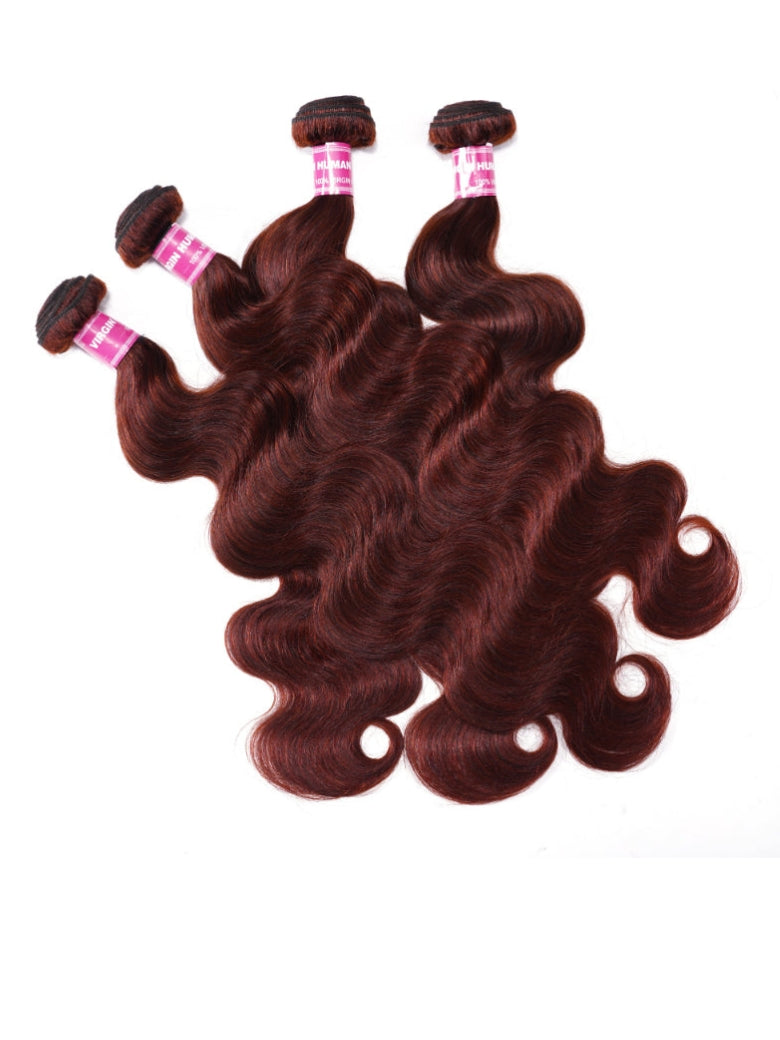 Sunber Hair Reddish Brown Body Wave 4 Bundles 100% Human Hair Bundle Deals
