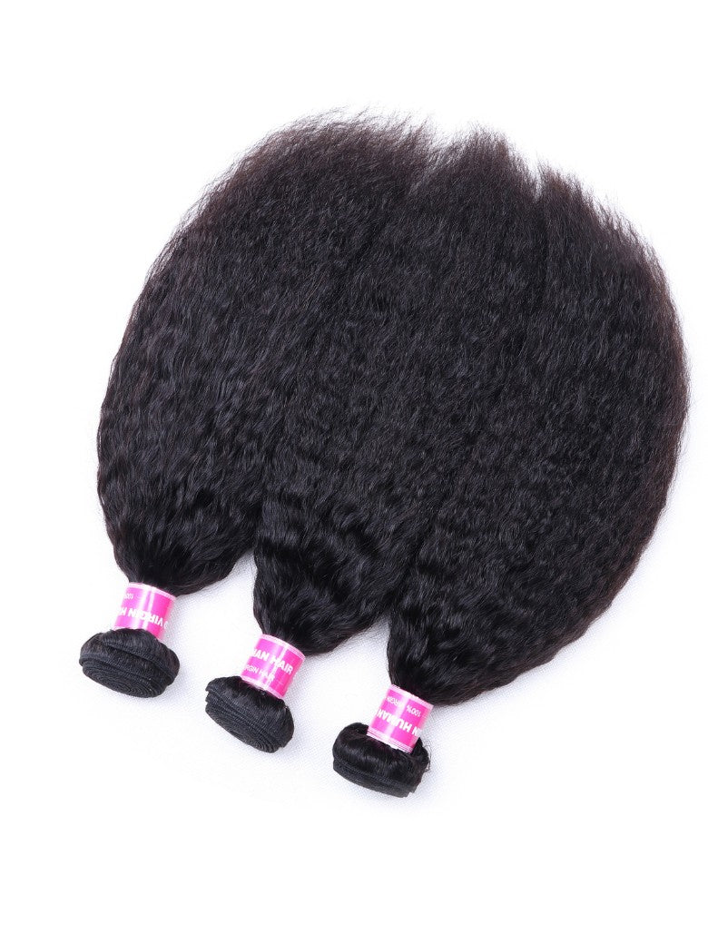 Sunber Hair 3 Bundles Brazilian Kinky Straight Hair Weft On Sale 8-26 Inches 100% Human Hair