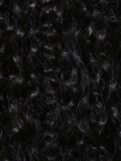 Sunber 7x5 Pre Cut Lace Multi-Texture Mixed Curly Natural Black Wig Bleached Knots With Invisi Drawstring