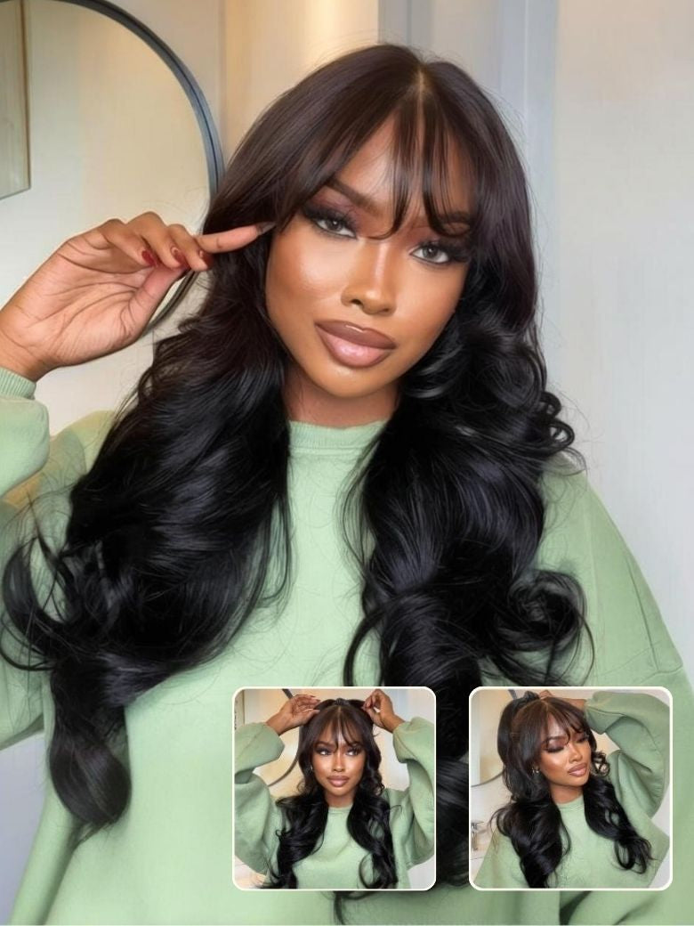 $100 OFF | Sunber 7x5 Bye Bye Knots Lace Closure Fluffy Hair Loose Wave 3D Dome Cap Wigs with Bangs
