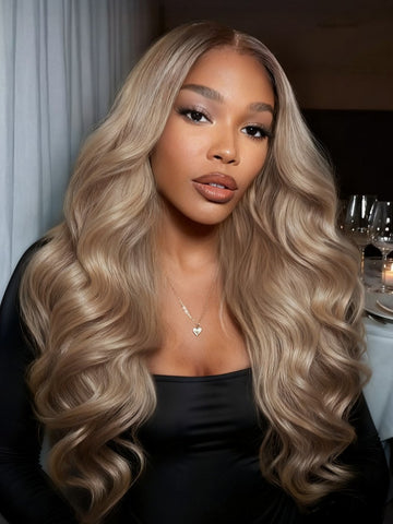 Sunber Ash Blonde Glow 13x4 Pre Everything Lace Frontal Body Wave Wig With Invisi Drawstring
