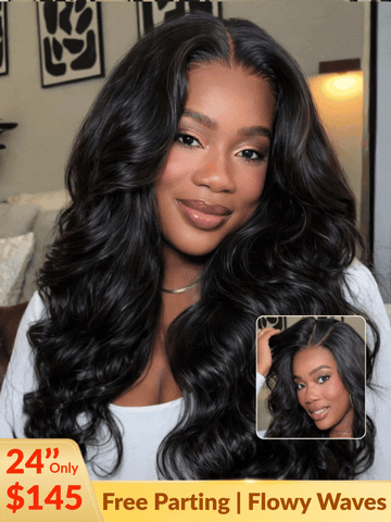 Sunber 150%/180% Density 13x4 Pre-Everything Loose Wave Glueless Lace Frontal Wig –Feathered Style & Elastic Drawstring Flash Sale