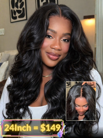 Sunber 180% Density 13x4 Pre-Everything Loose Wave Glueless Lace Frontal Wig –Feathered Style and Elastic Drawstring Flash Sale