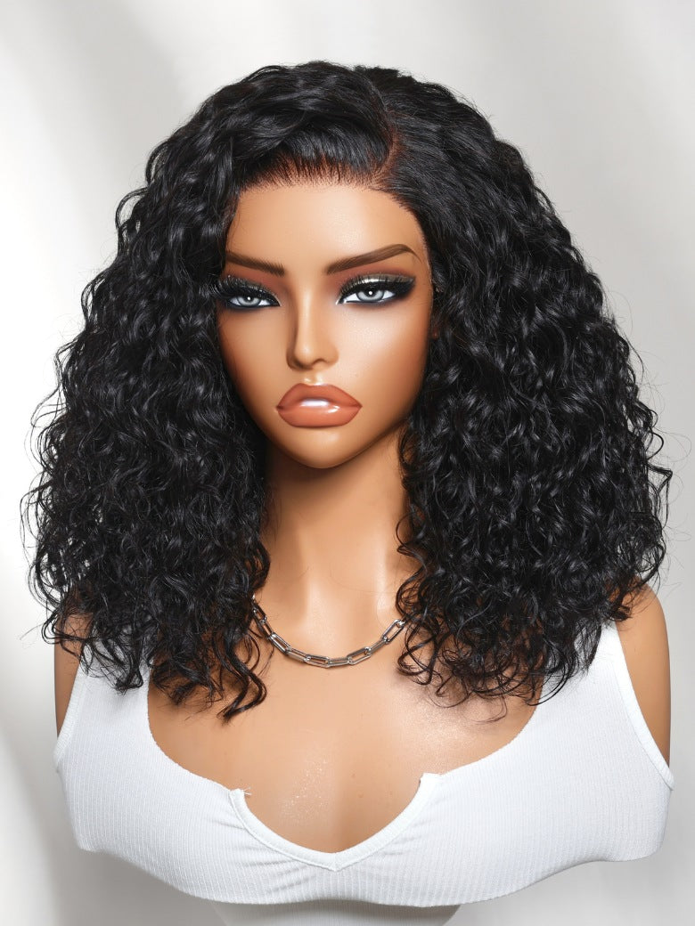 Sunber 180% Density 7x5 Pre Cut Natural Side Part Curly Bob Lace Wig With Invisi Drawstring Flash Sale