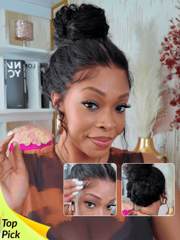 Sunber Wet And Wavy 7x5/13x6 Bye Bye Knots Pre-Cut Blend Away HD Lace Wigs Water Wave Wigs With Elastic Drawstring