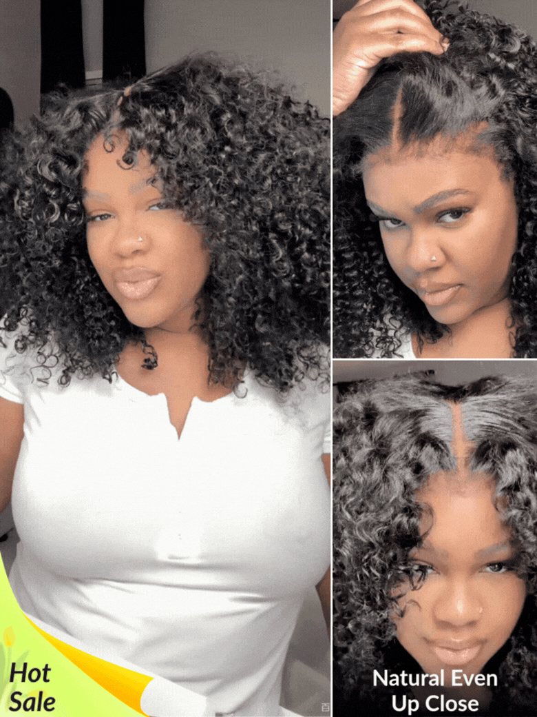 Sunber 200% Density 7x5 Pre Cut Pre-Styled Finger Coils Afro Kinky Curly Lace Wig With Invisi Drawstring
