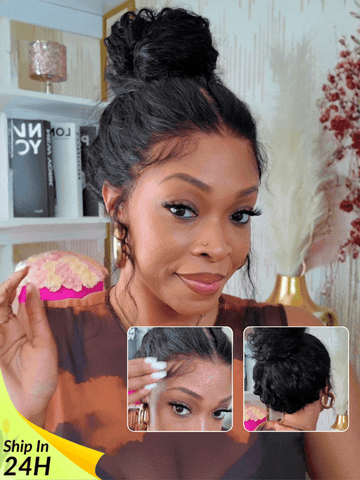 Sunber Wet And Wavy 7x5/13x6 Bye Bye Knots Pre-Cut Blend Away HD Lace Wigs Water Wave Wigs With Elastic Drawstring