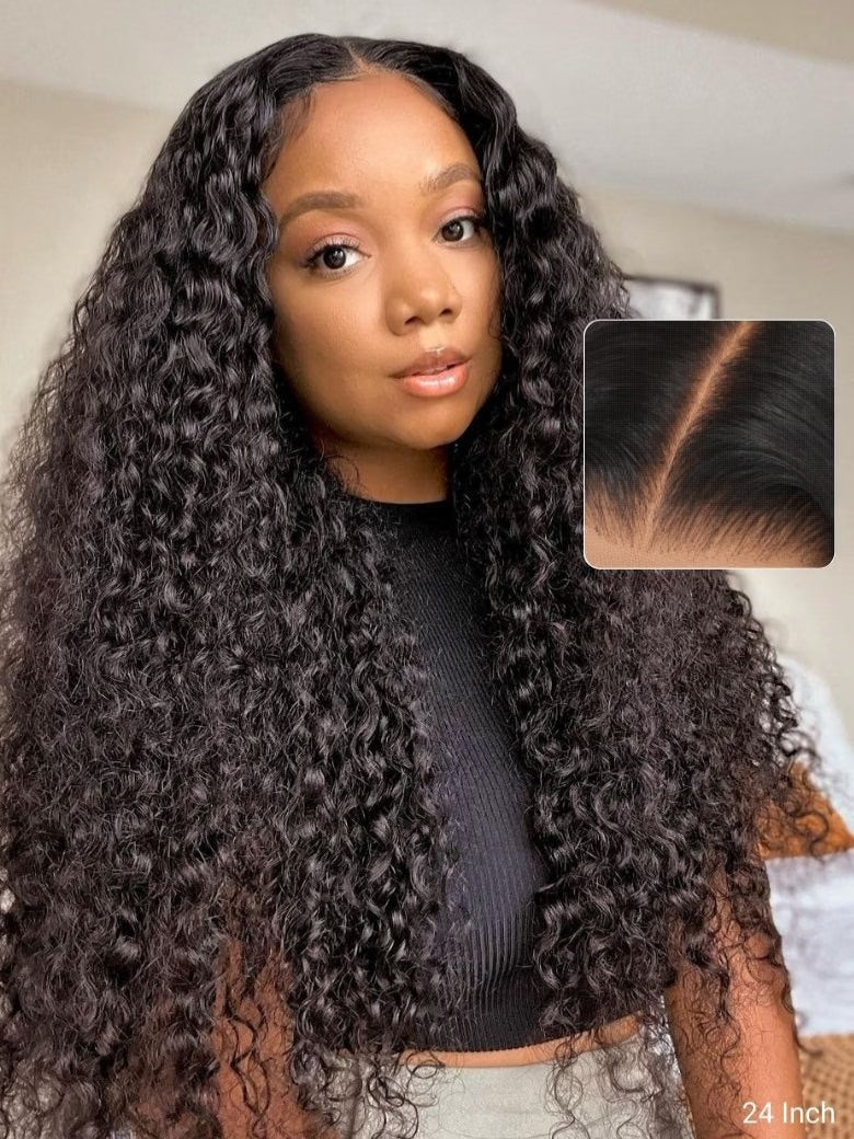 Sunber 180% Density 13x6 Pre Cut Wet And Wavy Water Wave Natural Black Lace Frontal Wig With Invisi Drawstring Flash Sale
