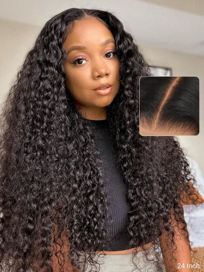 Sunber 180% Density 13x6 Pre Cut Wet And Wavy Water Wave Natural Black Lace Frontal Wig With Invisi Drawstring Flash Sale