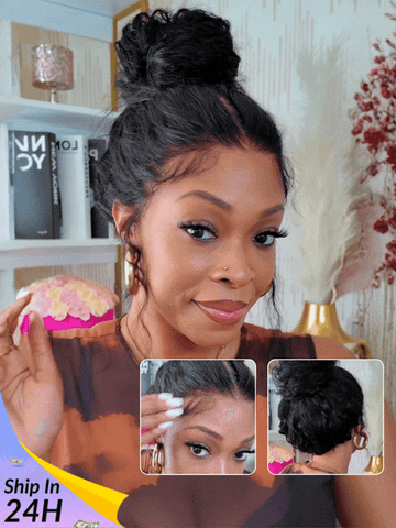 Sunber Wet And Wavy 7x5/13x6 Bye Bye Knots Pre-Cut Blend Away HD Lace Wigs Water Wave Wigs With Elastic Drawstring