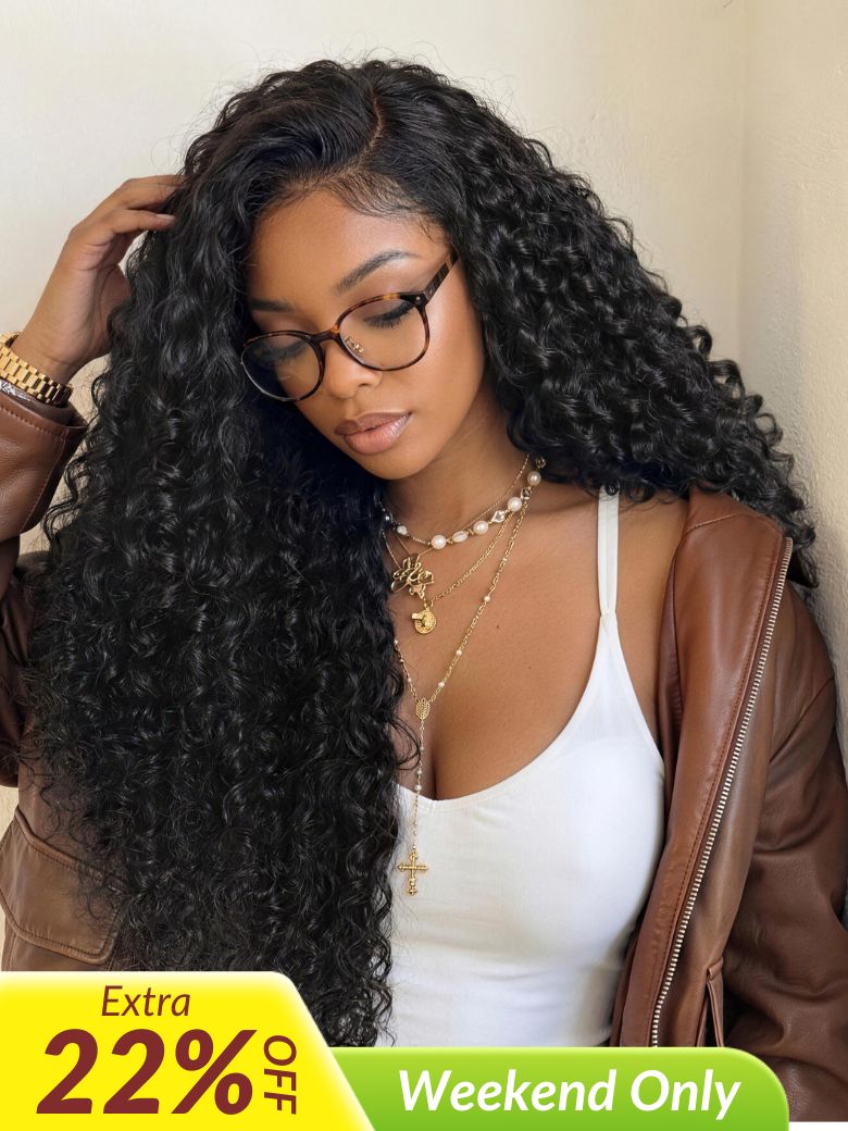 Sunber 180% Density 7x5/ 13x4 Pre-Everything Water Wave & Curly Mixed Pre Cut Lace Frontal Human Hair Wigs With Invisi Drawstring