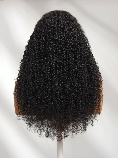 Sunber 5x5 HD Jerry Curly Natural Black Pre Cut Lace Wig With Invisi Drawstring