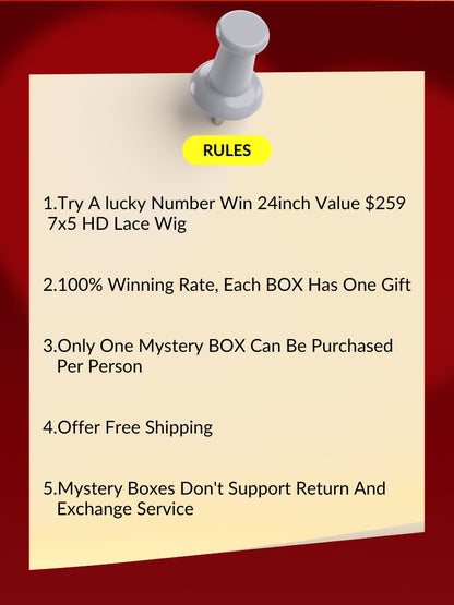 Sunber $79 Mystery Box Win24 inch 7X5 hd Lace Wig Value $259 Flash Sale