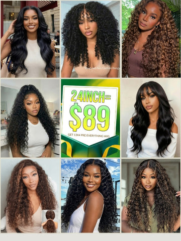 All 24inch From $89 Sunber 7x5/13x4 Lace Wigs Flash Sale Limited Stock For Vip Member