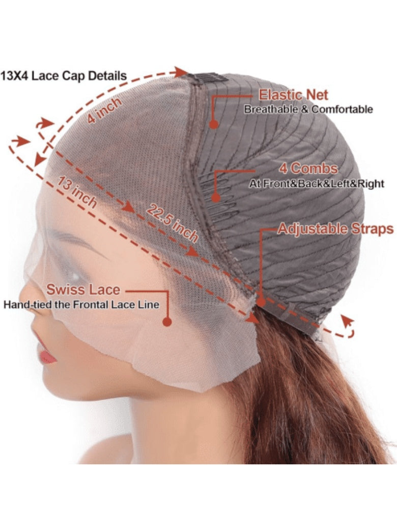 Sunber Body Wave Reddish Brown 13x4 Lace Frontal Human Hair Wig Flash Sale